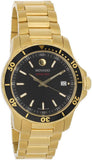 Buy Shop Movado Series 800 Black Dial Gold Steel Strap Watch For Men - 2600145 USA Online