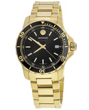 Buy Shop Movado Series 800 Black Dial Gold Steel Strap Watch For Men - 2600145 USA Online