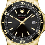 Buy Shop Movado Series 800 Black Dial Gold Steel Strap Watch For Men - 2600145 USA Online