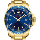 Buy Shop Movado Series 800 Blue Dial Gold Steel Strap Watch For Men - 2600144 USA Online