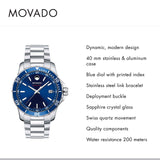 Buy Shop Movado Series 800 Blue Dial Silver Steel Strap Watch For Men - 2600137 USA Online