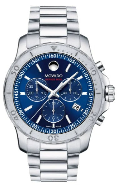 Buy Shop Movado Series 800 Blue Dial Silver Steel Strap Watch for Men - 2600151 USA Online