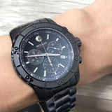 Buy Shop Movado Series 800 Chronograph Black Dial Black Steel Strap Watch For Men - 2600119 USA Online