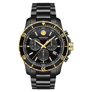 Buy Shop Movado Series 800 Chronograph Black Dial Black Steel Strap Watch For Men - 2600180 USA Online