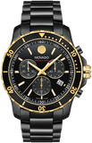 Buy Shop Movado Series 800 Chronograph Black Dial Black Steel Strap Watch For Men - 2600180 USA Online