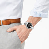 Buy Shop Movado Series 800 Chronograph Black Dial Silver Steel Strap Watch For Men - 2600110 USA Online