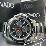 Buy Shop Movado Series 800 Chronograph Black Dial Silver Steel Strap Watch For Men - 2600142 USA Online