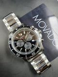 Buy Shop Movado Series 800 Chronograph Black Dial Silver Steel Strap Watch For Men - 2600142 USA Online