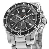 Buy Shop Movado Series 800 Chronograph Black Dial Silver Steel Strap Watch For Men - 2600142 USA Online