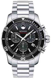 Buy Shop Movado Series 800 Chronograph Black Dial Silver Steel Strap Watch For Men - 2600142 USA Online