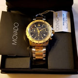 Buy Shop Movado Series 800 Chronograph Black Dial Two Tone Steel Strap Watch For Men - 2600138 USA Online