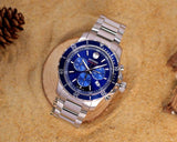 Buy Shop Movado Series 800 Chronograph Blue Dial Silver Steel Strap Watch For Men - 2600141 USA Online