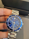 Buy Shop Movado Series 800 Chronograph Blue Dial Silver Steel Strap Watch For Men - 2600141 USA Online