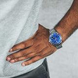 Buy Shop Movado Series 800 Chronograph Blue Dial Silver Steel Strap Watch For Men - 2600141 USA Online