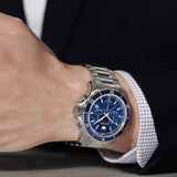 Buy Shop Movado Series 800 Chronograph Blue Dial Silver Steel Strap Watch For Men - 2600141 USA Online