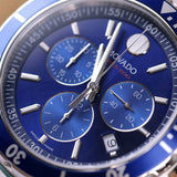 Buy Shop Movado Series 800 Chronograph Blue Dial Silver Steel Strap Watch For Men - 2600141 USA Online