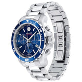 Buy Shop Movado Series 800 Chronograph Blue Dial Silver Steel Strap Watch For Men - 2600141 USA Online