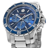 Buy Shop Movado Series 800 Chronograph Blue Dial Silver Steel Strap Watch For Men - 2600141 USA Online