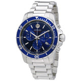 Buy Shop Movado Series 800 Chronograph Blue Dial Silver Steel Strap Watch For Men - 2600141 USA Online
