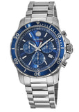 Buy Shop Movado Series 800 Chronograph Blue Dial Silver Steel Strap Watch For Men - 2600141 USA Online