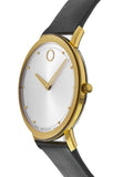 Buy Shop Movado TC Silver Dial Black Leather Strap Watch For Men - 606695 USA Online
