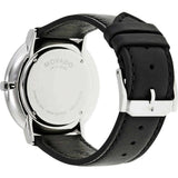 Movado Ultra Slim Black Dial Black Leather Strap Watch For Men - 0607086