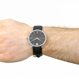 Buy Shop Movado Ultra Slim Black Dial Black Leather Strap Watch For Men - 0607086 USA Online