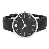 Buy Shop Movado Ultra Slim Black Dial Black Leather Strap Watch For Men - 0607086 USA Online