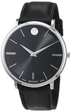 Buy Shop Movado Ultra Slim Black Dial Black Leather Strap Watch For Men - 0607086 USA Online