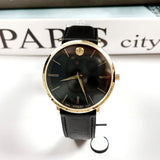 Buy Shop Movado Ultra Slim Black Dial Black Leather Strap Watch For Men - 0607087 USA Online