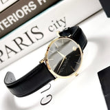Buy Shop Movado Ultra Slim Black Dial Black Leather Strap Watch For Men - 0607087 USA Online