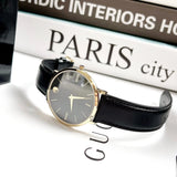 Buy Shop Movado Ultra Slim Black Dial Black Leather Strap Watch For Men - 0607087 USA Online