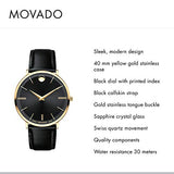 Buy Shop Movado Ultra Slim Black Dial Black Leather Strap Watch For Men - 0607087 USA Online