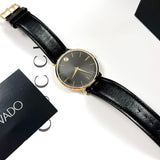 Buy Shop Movado Ultra Slim Black Dial Black Leather Strap Watch For Men - 0607087 USA Online