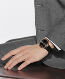 Buy Shop Movado Ultra Slim Black Dial Black Leather Strap Watch For Men - 0607087 USA Online