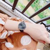 Buy Shop Movado Ultra Slim Black Dial Black Leather Strap Watch For Women - 0607090 USA Online