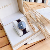 Buy Shop Movado Ultra Slim Black Dial Black Leather Strap Watch For Women - 0607090 USA Online