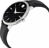 Buy Shop Movado Ultra Slim Black Dial Black Leather Strap Watch For Women - 0607090 USA Online