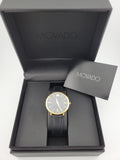 Buy Shop Movado Ultra Slim Black Dial Black Leather Strap Watch For Women - 0607091 USA Online