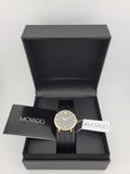 Buy Shop Movado Ultra Slim Black Dial Black Leather Strap Watch For Women - 0607091 USA Online