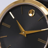 Buy Shop Movado Ultra Slim Black Dial Black Leather Strap Watch For Women - 0607091 USA Online