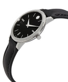 Buy Shop Movado Ultra Slim Black Dial Black Leather Strap Watch For Women - 0607094 USA Online