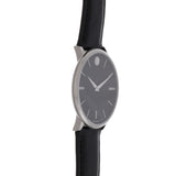 Buy Shop Movado Ultra Slim Black Dial Black Leather Strap Watch For Women - 0607094 USA Online