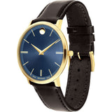 Buy Shop Movado Ultra Slim Blue Dial Brown Leather Strap Watch For Men - 0607088 USA Online