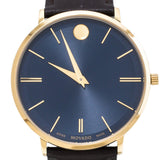 Buy Shop Movado Ultra Slim Blue Dial Brown Leather Strap Watch For Men - 0607088 USA Online