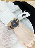 Buy Shop Movado Ultra Slim Blue Dial Brown Leather Strap Watch For Women - 0607092 USA Online