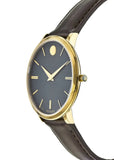 Buy Shop Movado Ultra Slim Blue Dial Brown Leather Strap Watch For Women - 0607092 USA Online