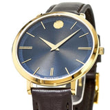 Buy Shop Movado Ultra Slim Blue Dial Brown Leather Strap Watch For Women - 0607092 USA Online
