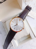 Buy Shop Movado Ultra Slim Silver Dial Brown Leather Strap Watch For Women - 0607093 USA Online