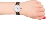 Buy Shop Movado Ultra Slim Silver Dial Brown Leather Strap Watch For Women - 0607093 USA Online
